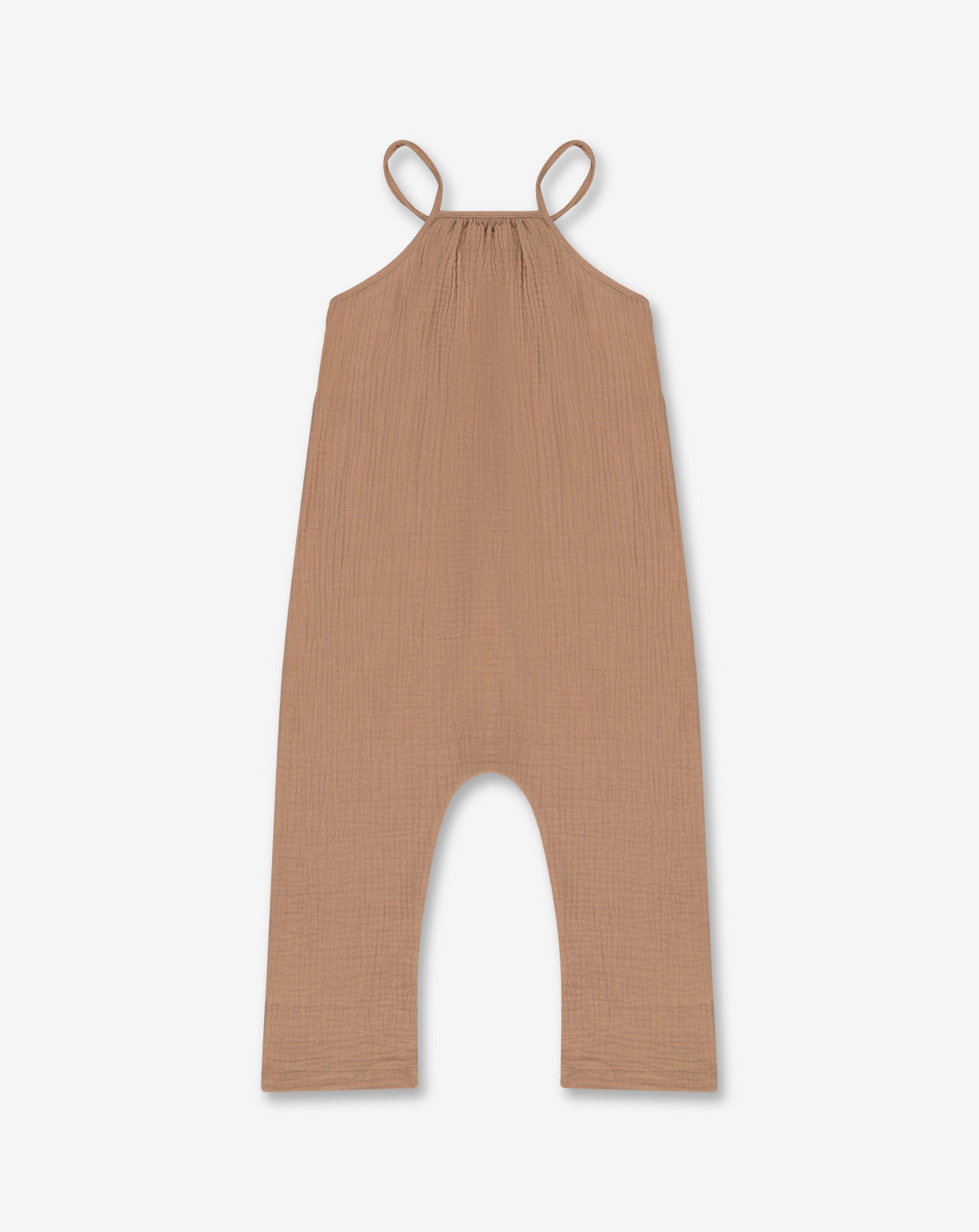 Girls Spaghetti Tie Strap Overall - Muslin