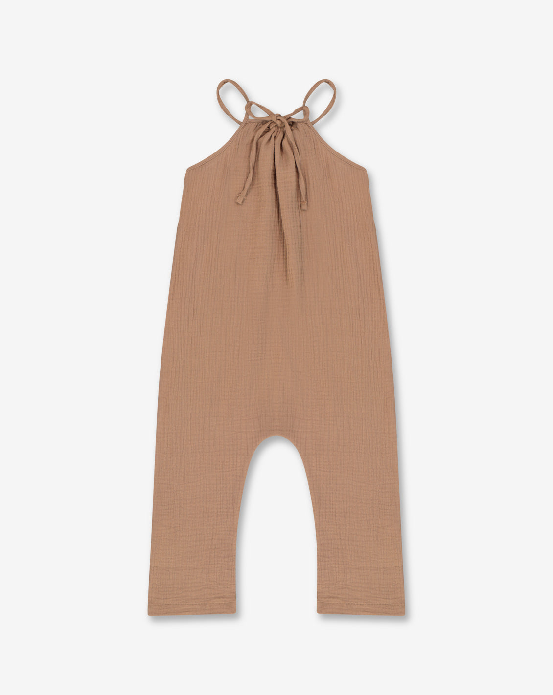 Girls Spaghetti Tie Strap Overall - Muslin