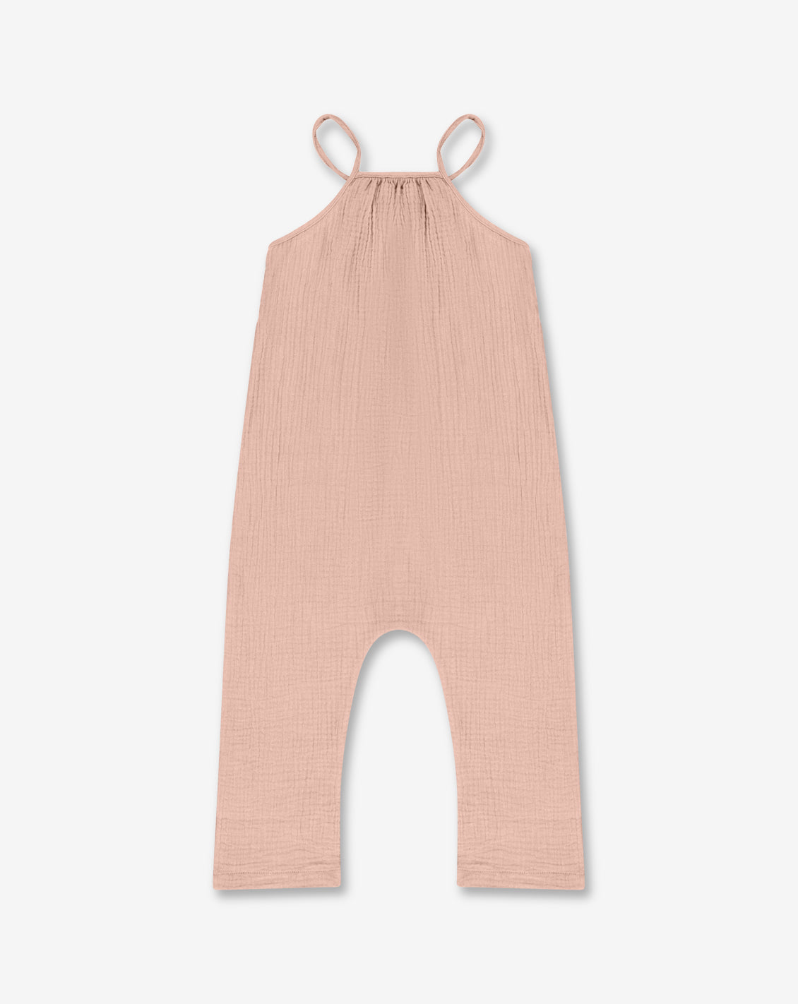 Girls Spaghetti Tie Strap Overall - Muslin