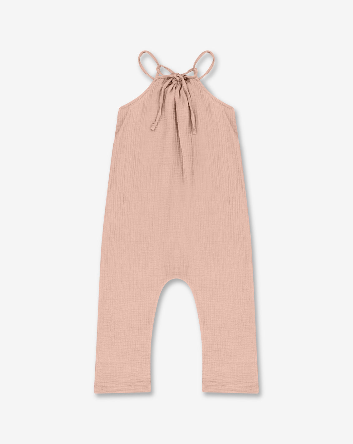 Girls Spaghetti Tie Strap Overall - Muslin