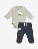 Flannel Bodysuit & Pants Set D4
