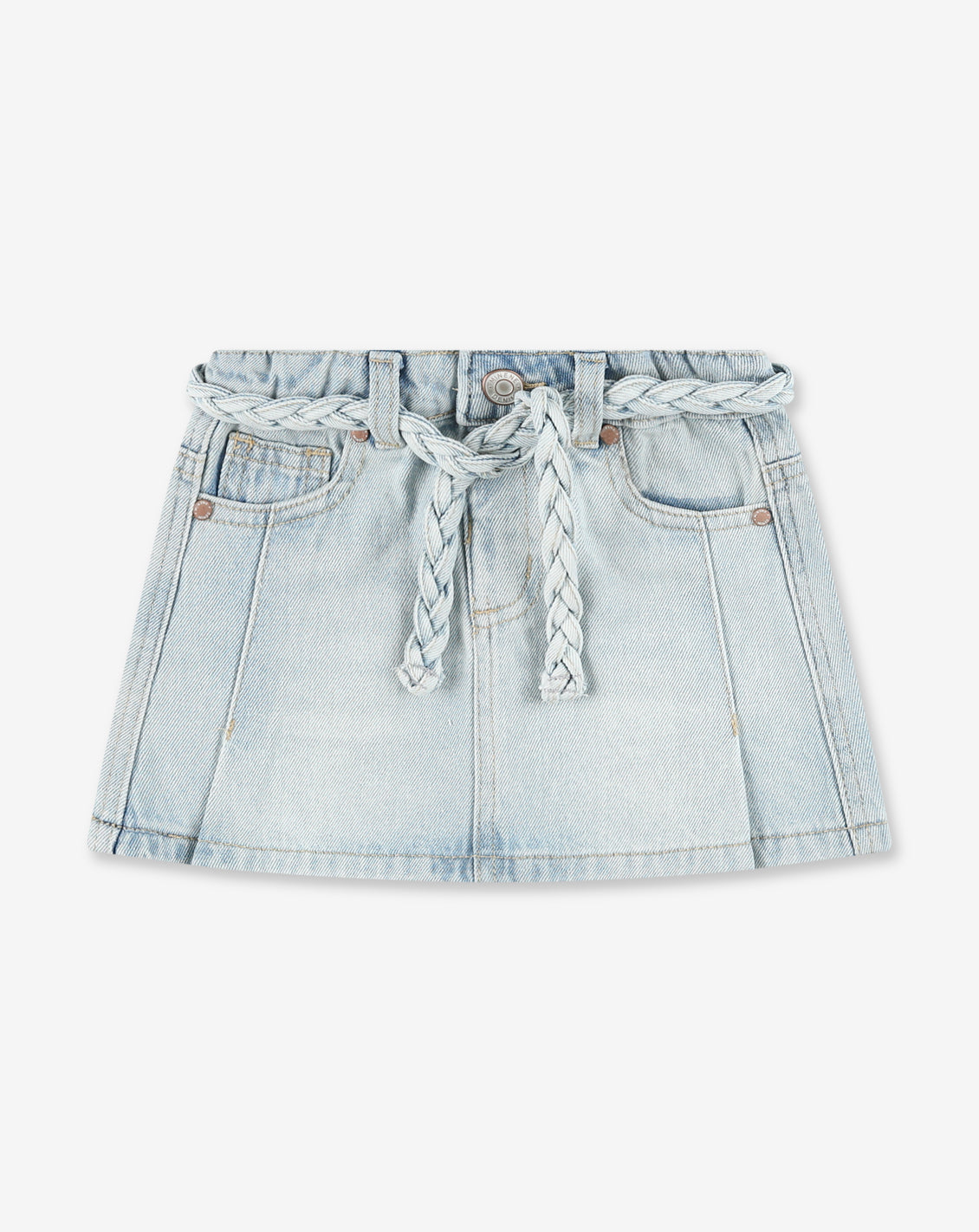Jeans Skirt with Braided Belt J