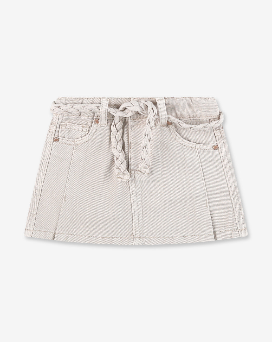 Jeans Skirt with Braided Belt J