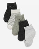 Minene Fashion Socks - pack of 5 pairs - Grey Black Stripe