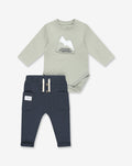Flannel Bodysuit & Pants Set D1