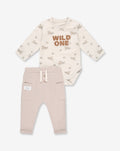 Flannel Bodysuit & Pants Set D1