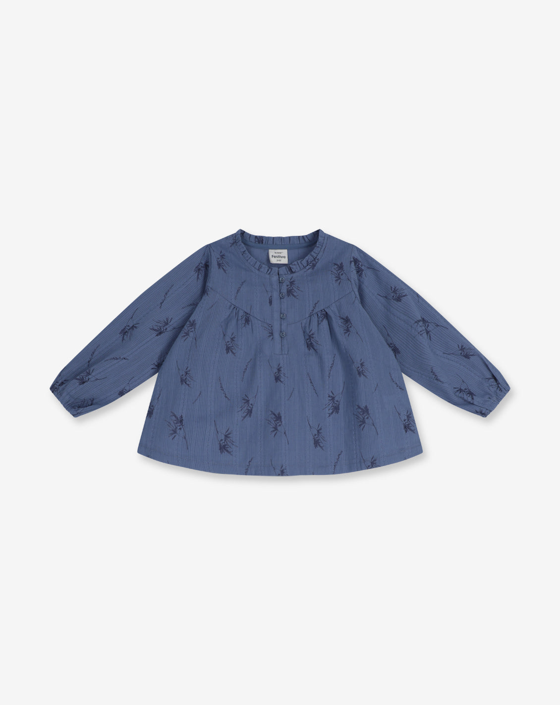 ギャザーとボタン付き織りシャツ A17 