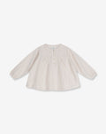 เสื้อเชิ้ตผ้าทอแบบมีจีบและกระดุม A17 