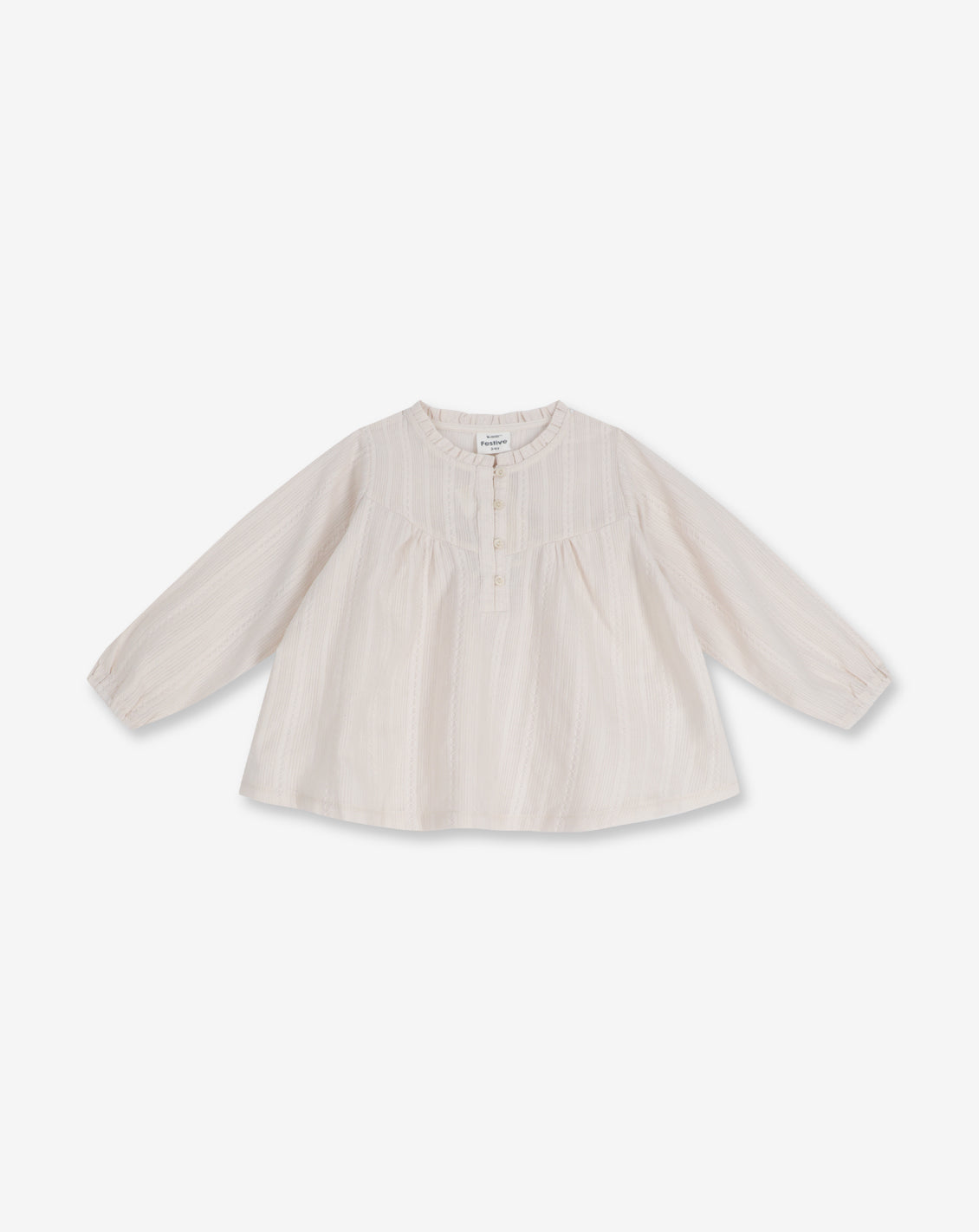 ギャザーとボタン付き織りシャツ A17 