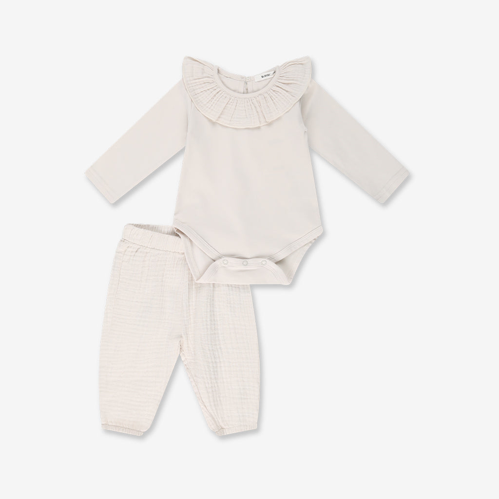 Bodysuit & Woven Pants Set H34