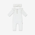 Baby Girl Flared Sleeves Overall & Hair Band RIB - S24