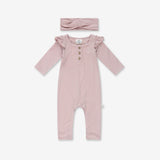 Baby Girl Flared Sleeves Overall & Hair Band RIB - S24