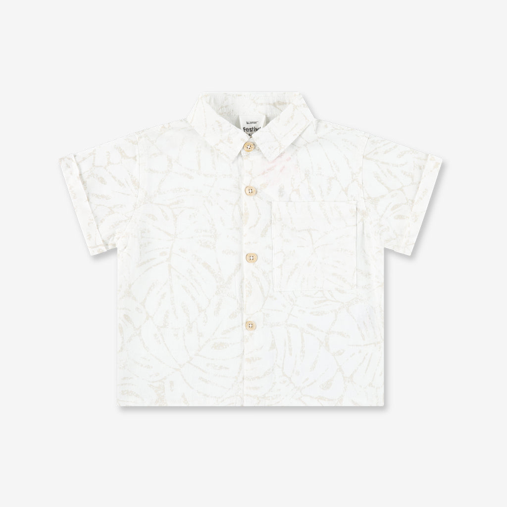 Boys Woven Button Shirt With Short Sleeves WB1