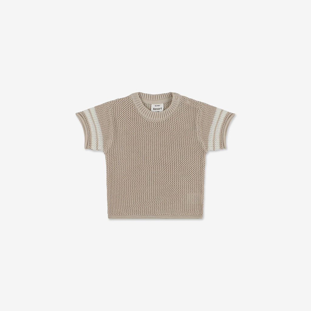 Oversize Crochet T-Shirt with Stripes CR