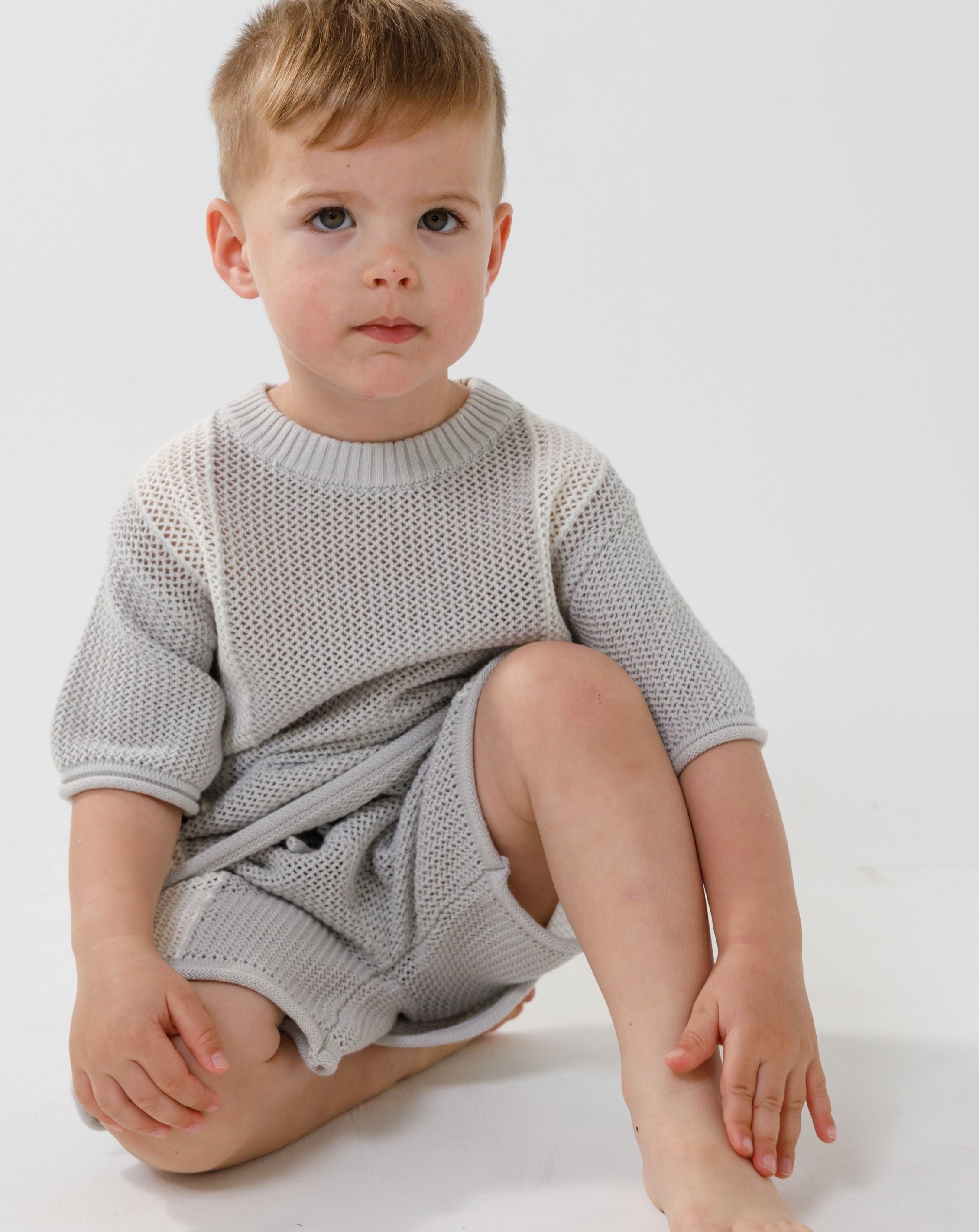 Oversize Crochet T-Shirt with Stripes CR