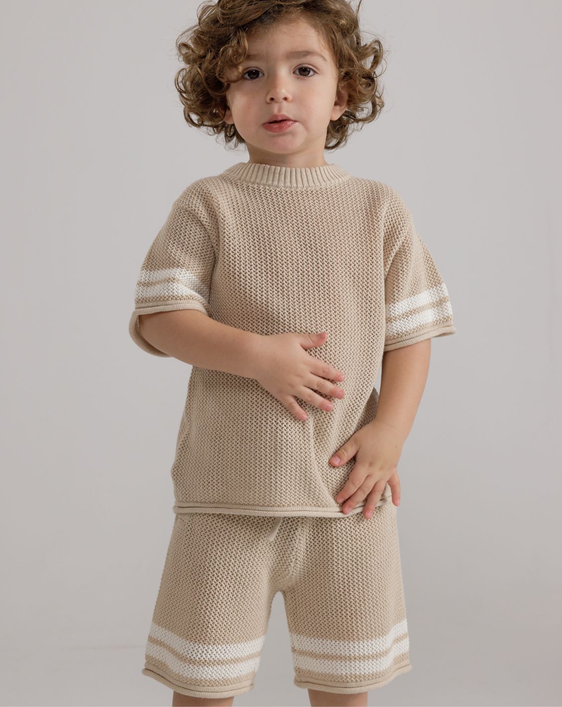 Oversize Crochet T-Shirt with Stripes CR