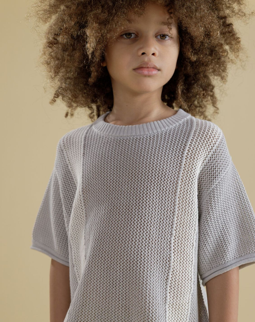 Oversize Crochet T-Shirt with Stripes CR