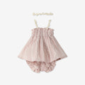 Strappy Embroidered Dress & Bloomers Set + Headbans H