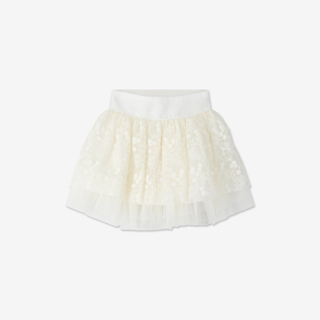 Embroidered Mesh Skirt H