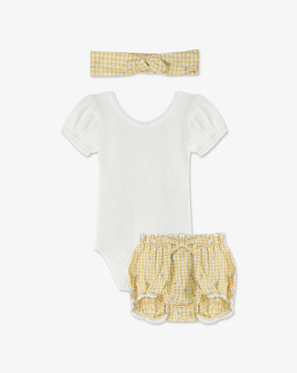 Puff Sleeves Bodysuit & Bloomers + Headband H