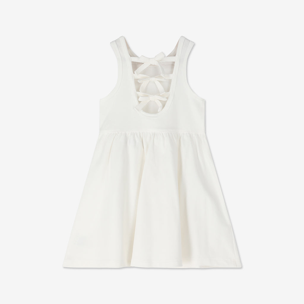 Ribbed Dres With Back Bows H