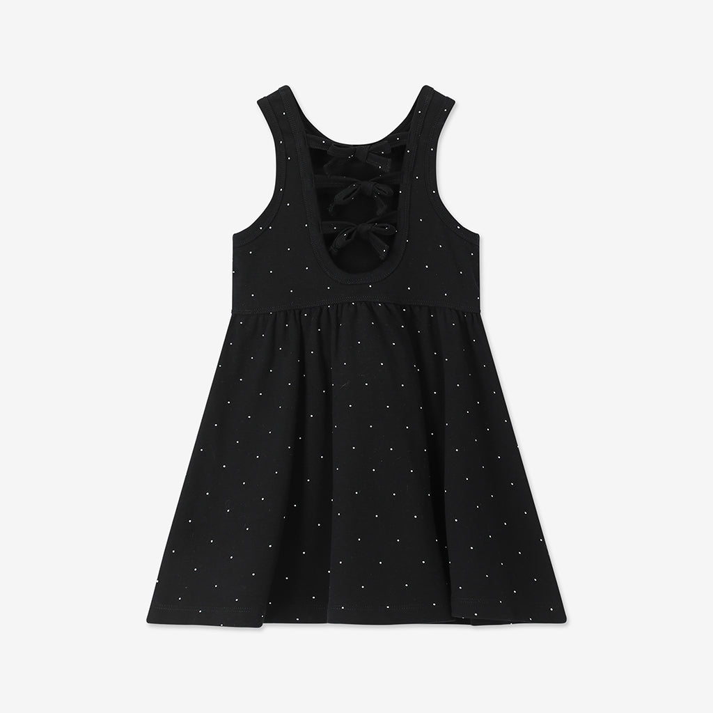 Ribbed Dres With Back Bows H