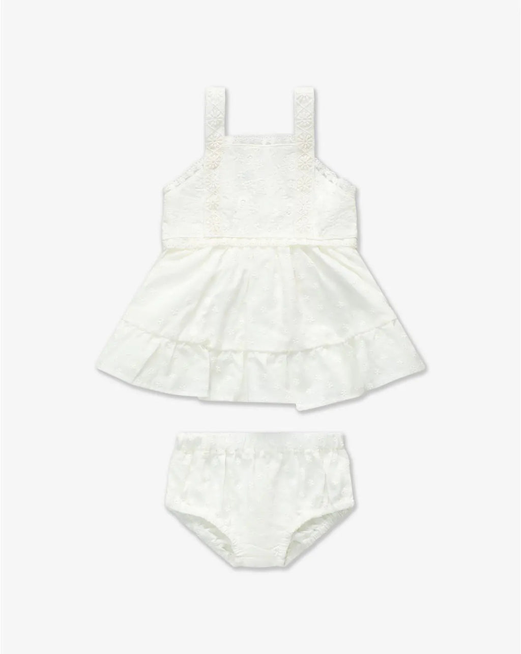 Embroidered Strappy Dress & Bloomers Set