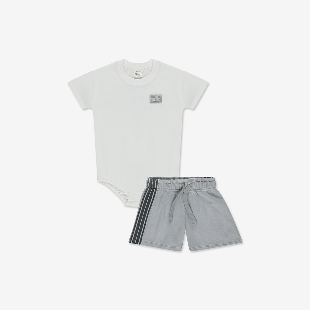 Bodysuit+ Washed Woven Short Pants Set NT