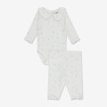 Pointelle Bodysuit with Collar & Pants Set RIB - RIB1a
