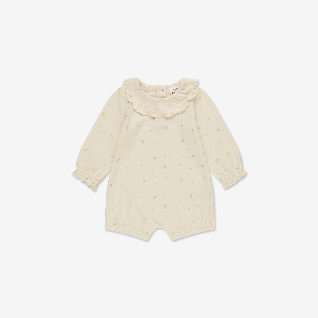 Pointelle Overall Ruffle RIB