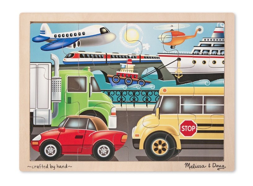 Melissa & Doug Wooden Jigsaw Puzzle - 12 piece Vehicles