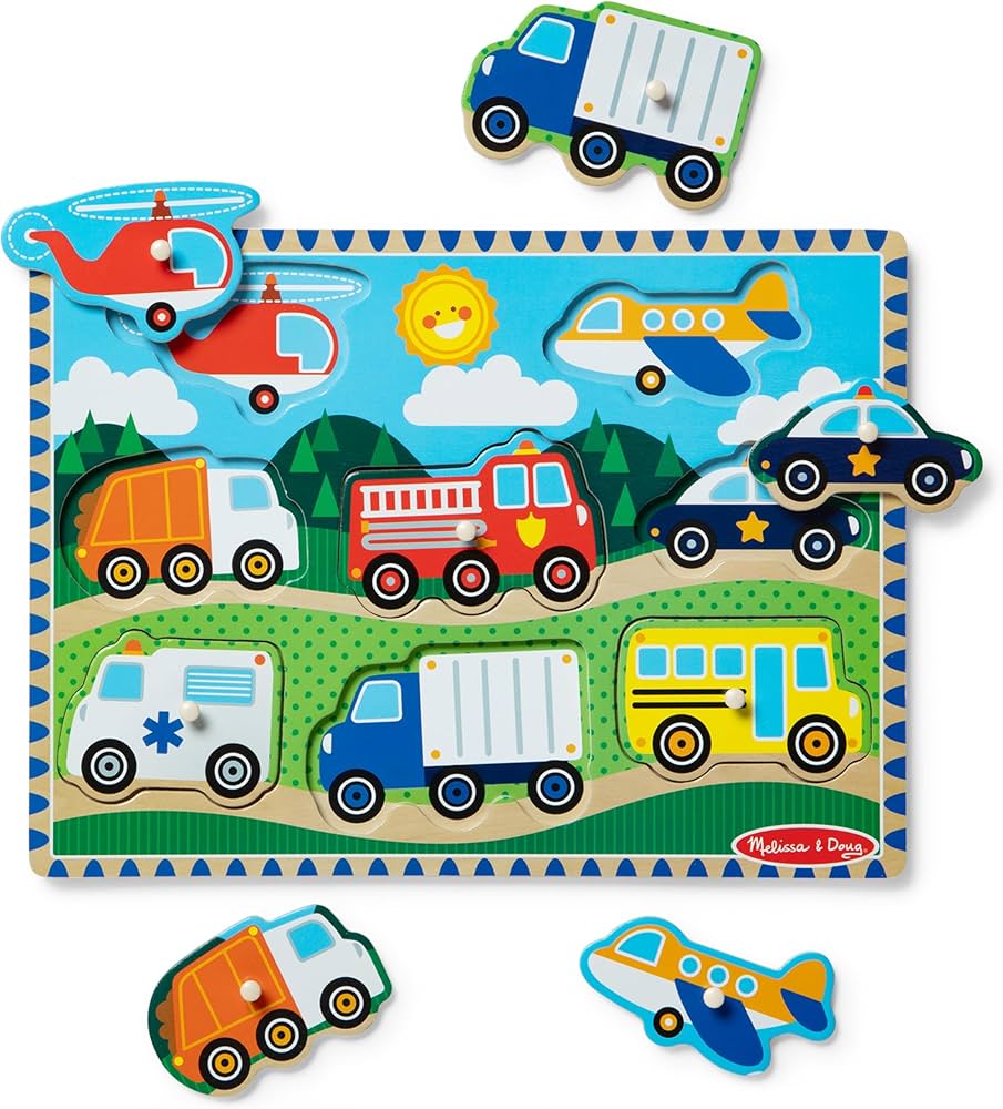 Melissa & Doug Peg Puzzle - Vehicles