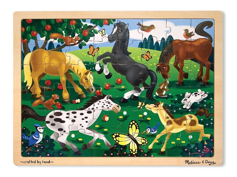Melissa & Doug Woodenn Jigsaw Puzzle Horses 48pc
