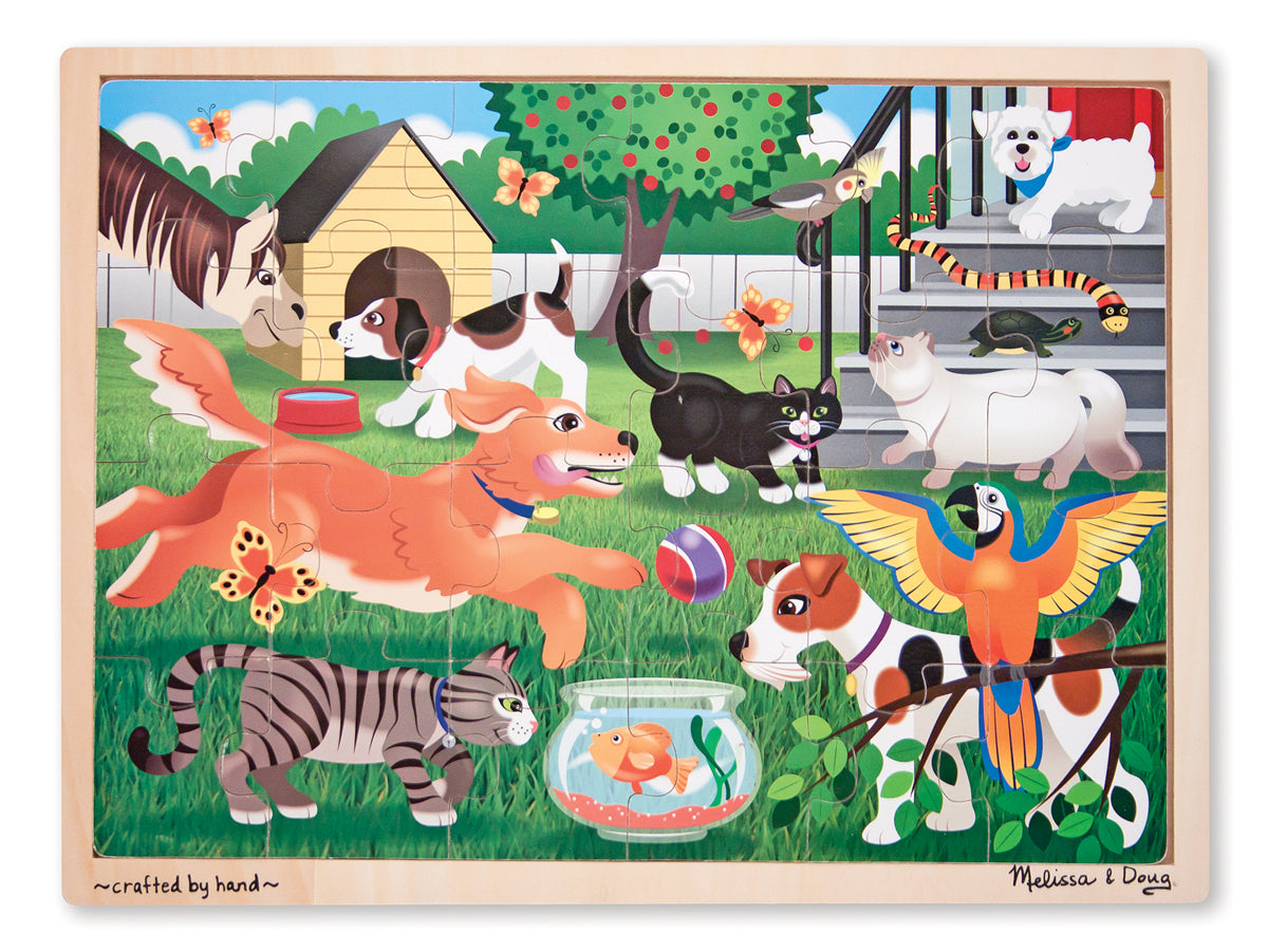 Melissa & Doug Wooden Jiigsaw Puzzle pets 24pc