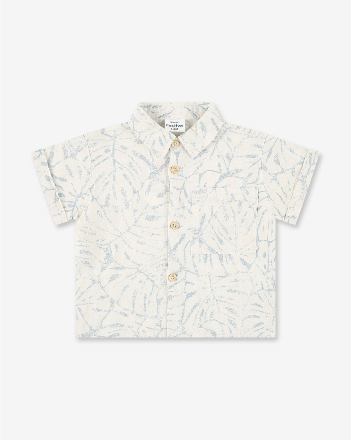 Boys Woven Button Shirt With Short Sleeves WB1