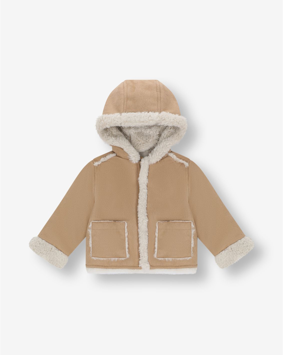 Boys Hooded Suede & Sherpa Jacket Y3