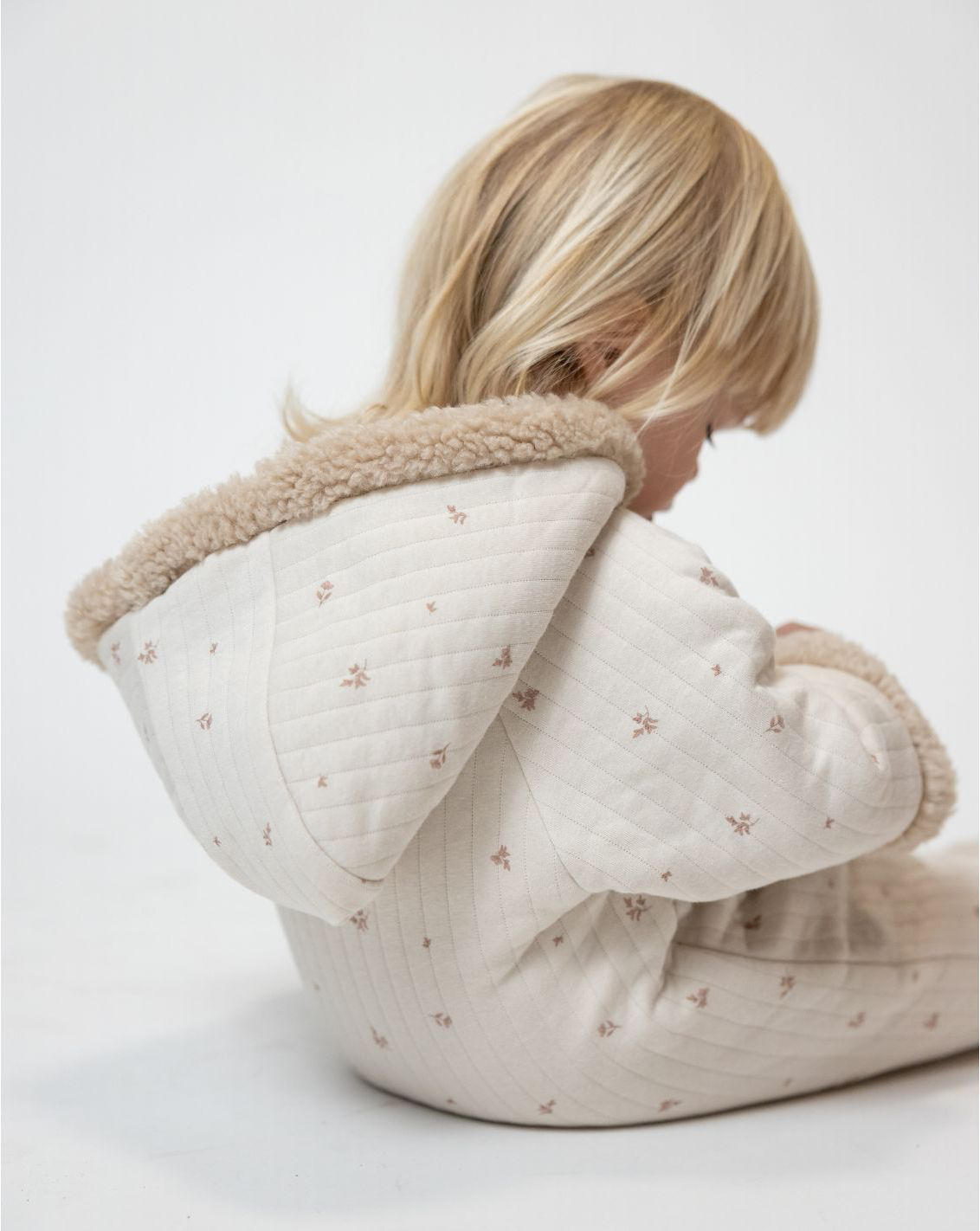 Quilted Jersey Hooded Overall With Sherpa Y5