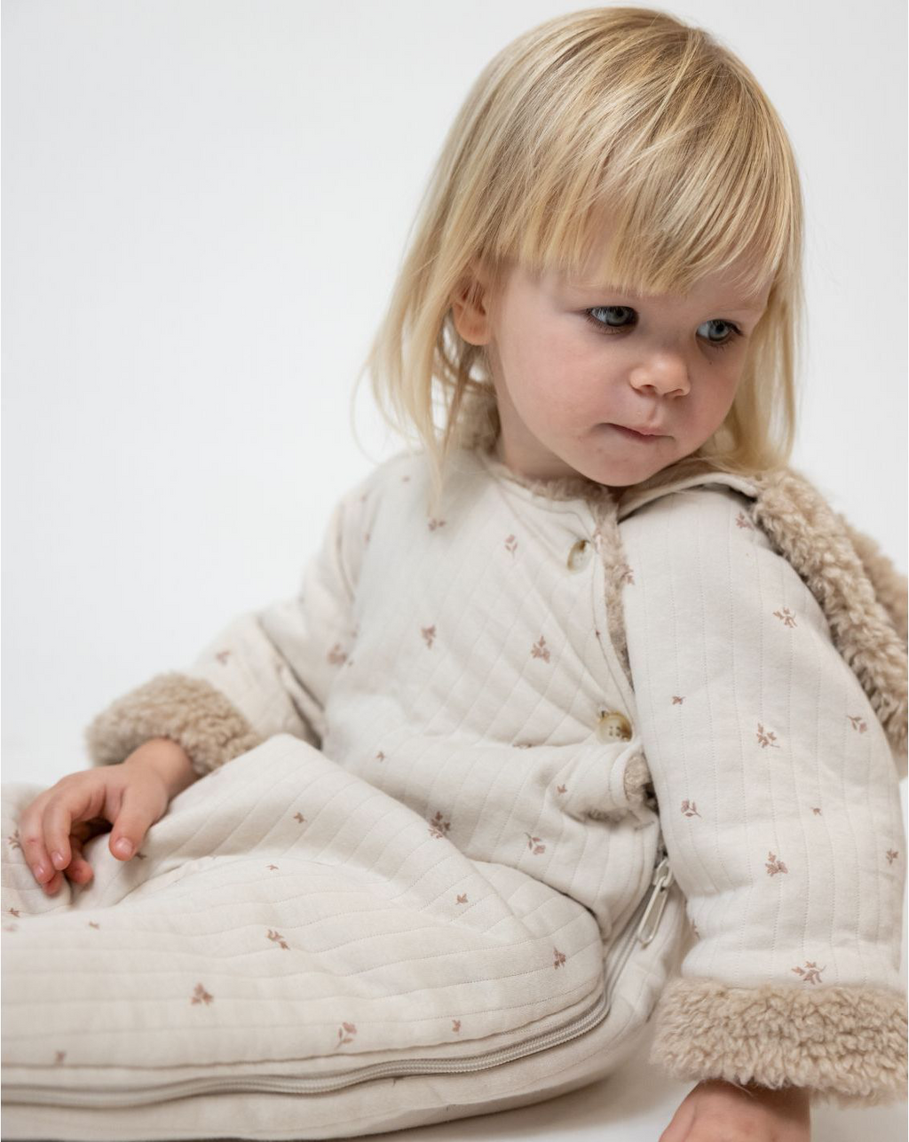 Quilted Jersey Hooded Overall With Sherpa Y5