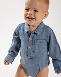 Woven Bodysuit With Pocket WB1