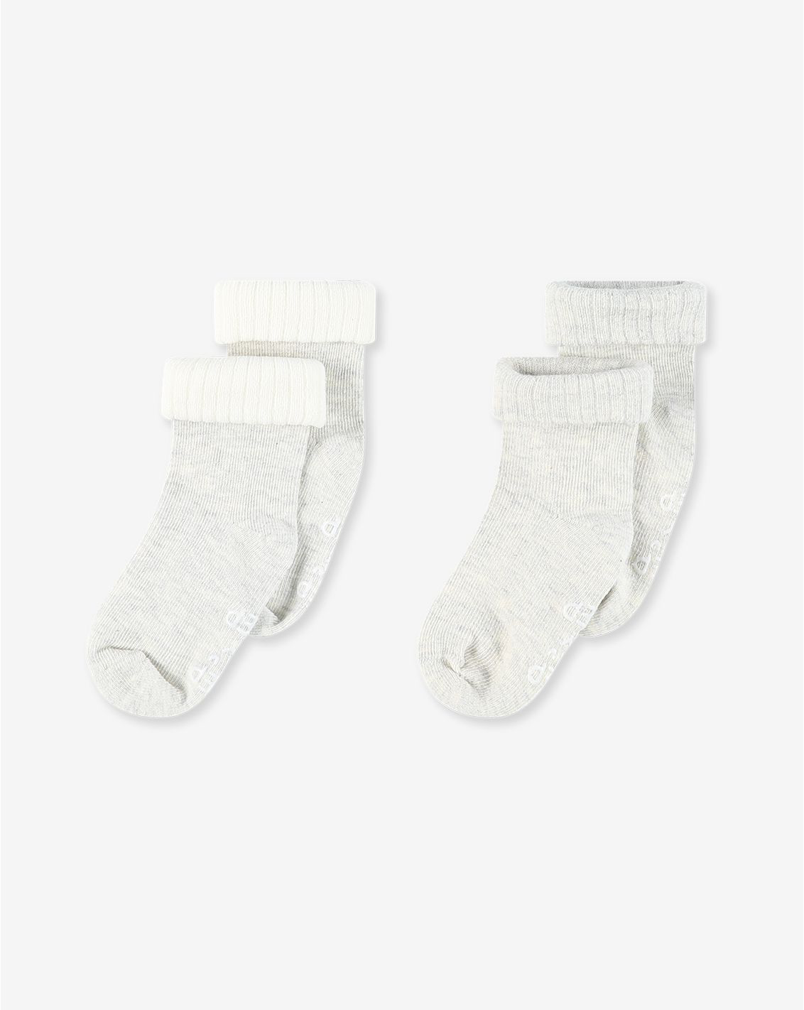2 Pack Rib Socks With Anti Slip Print SOCKS3