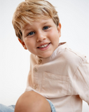 Buttoned Linen Shirt With Grandad Collar WB15