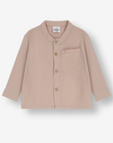 Buttoned Linen Shirt With Grandad Collar WB15