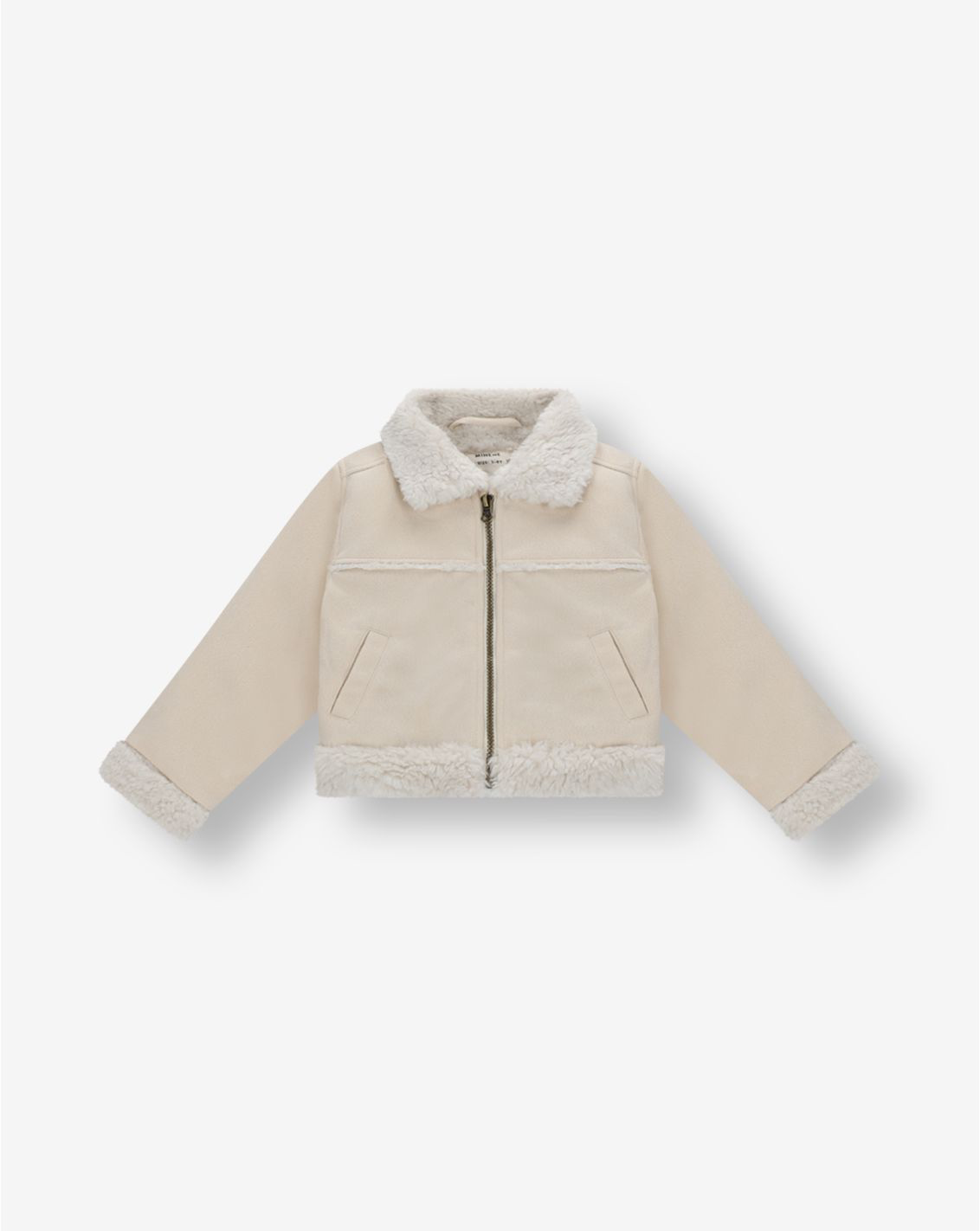 เสื้อแจ็คเก็ตหนังกลับและขนแกะสำหรับเด็กผู้หญิง Y2 