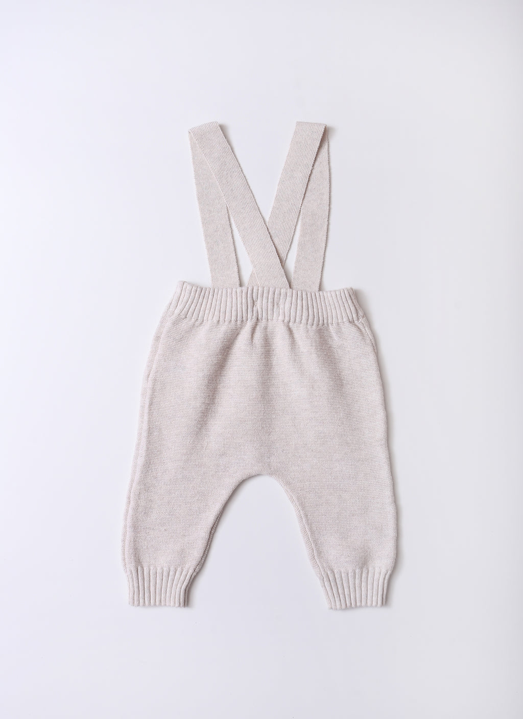 サスペンダー付きニットオーバーオール BR