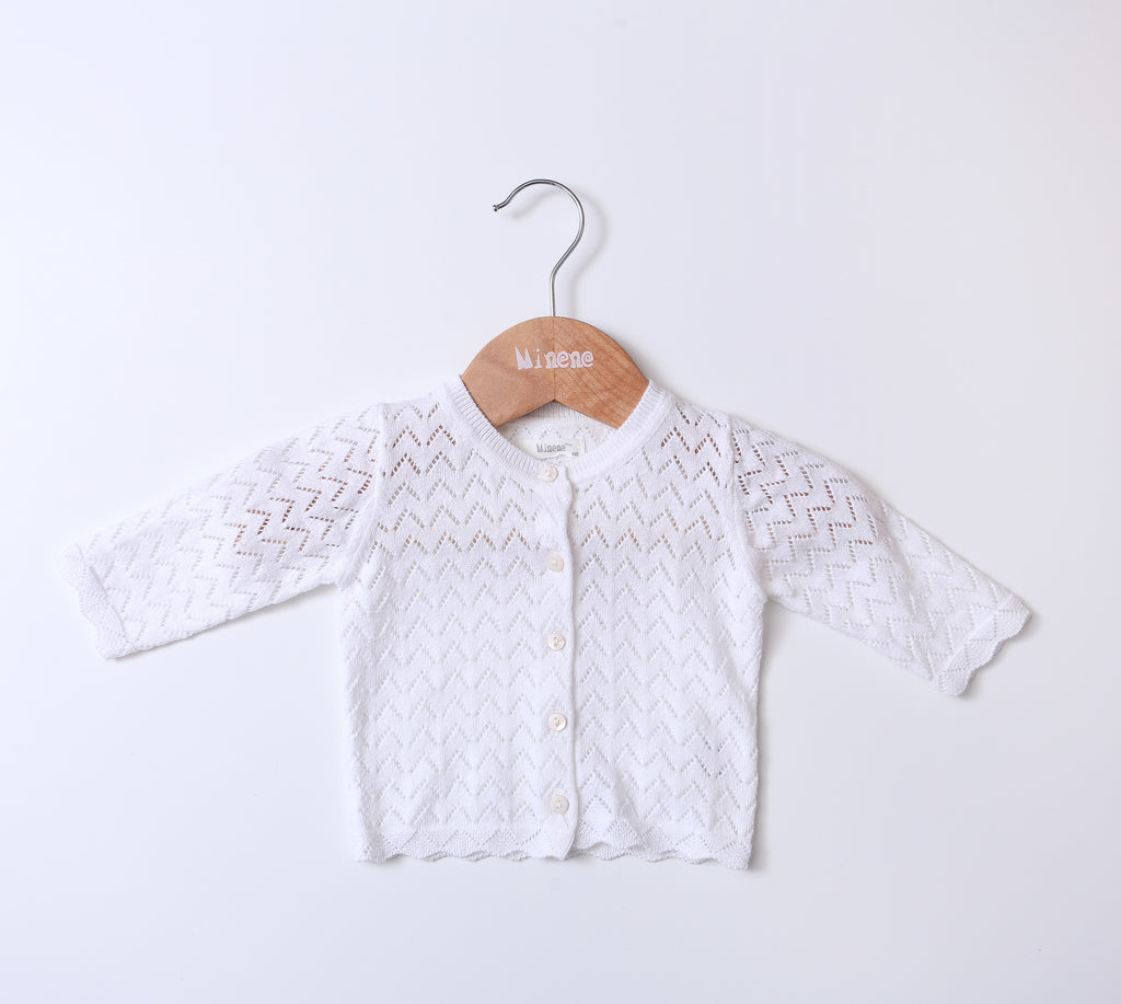 เสื้อคาร์ดิแกนผ้าลูกไม้ถักติดกระดุม BR