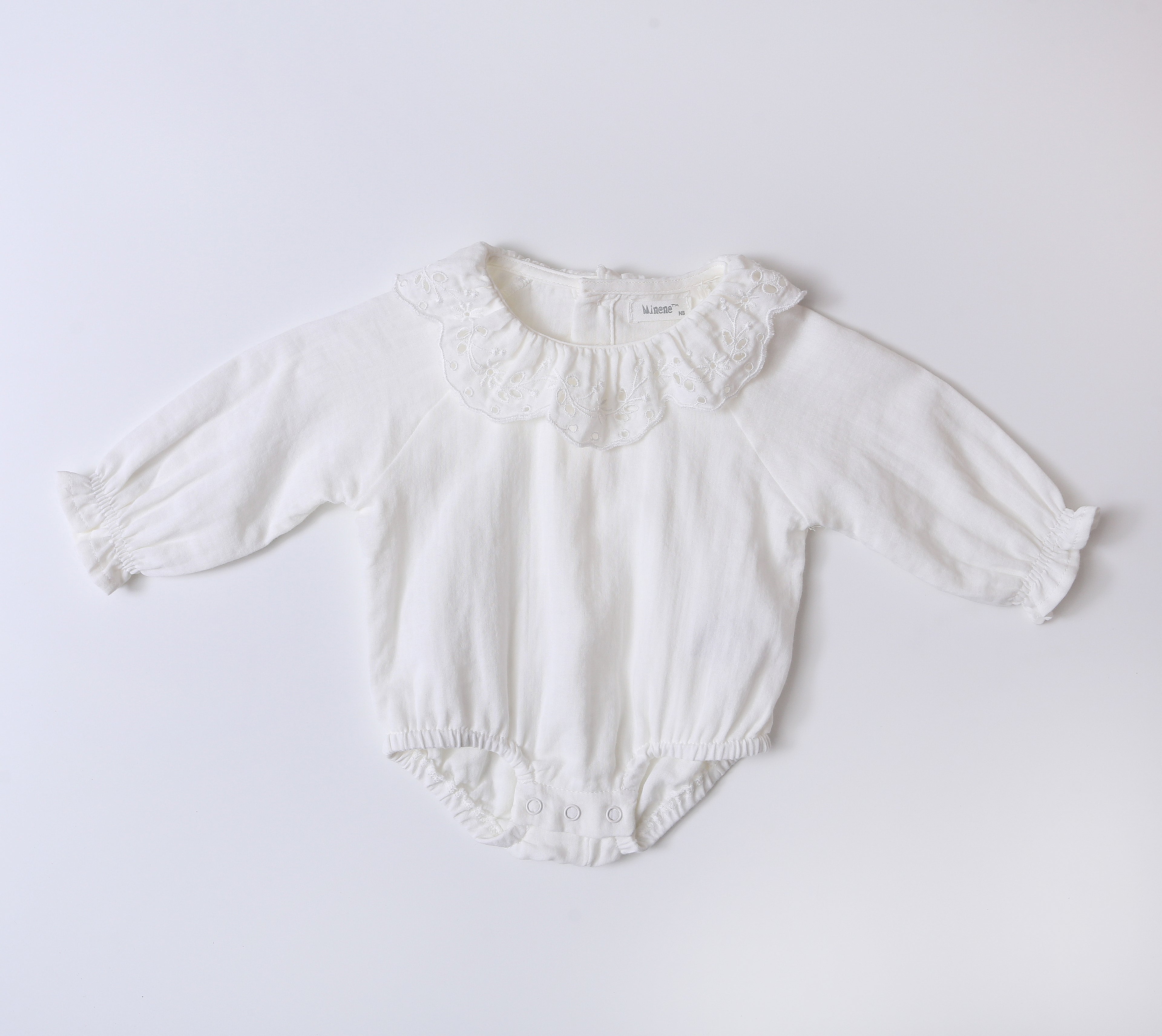 Bodysuit With Embroidery Ruffle Collar BR