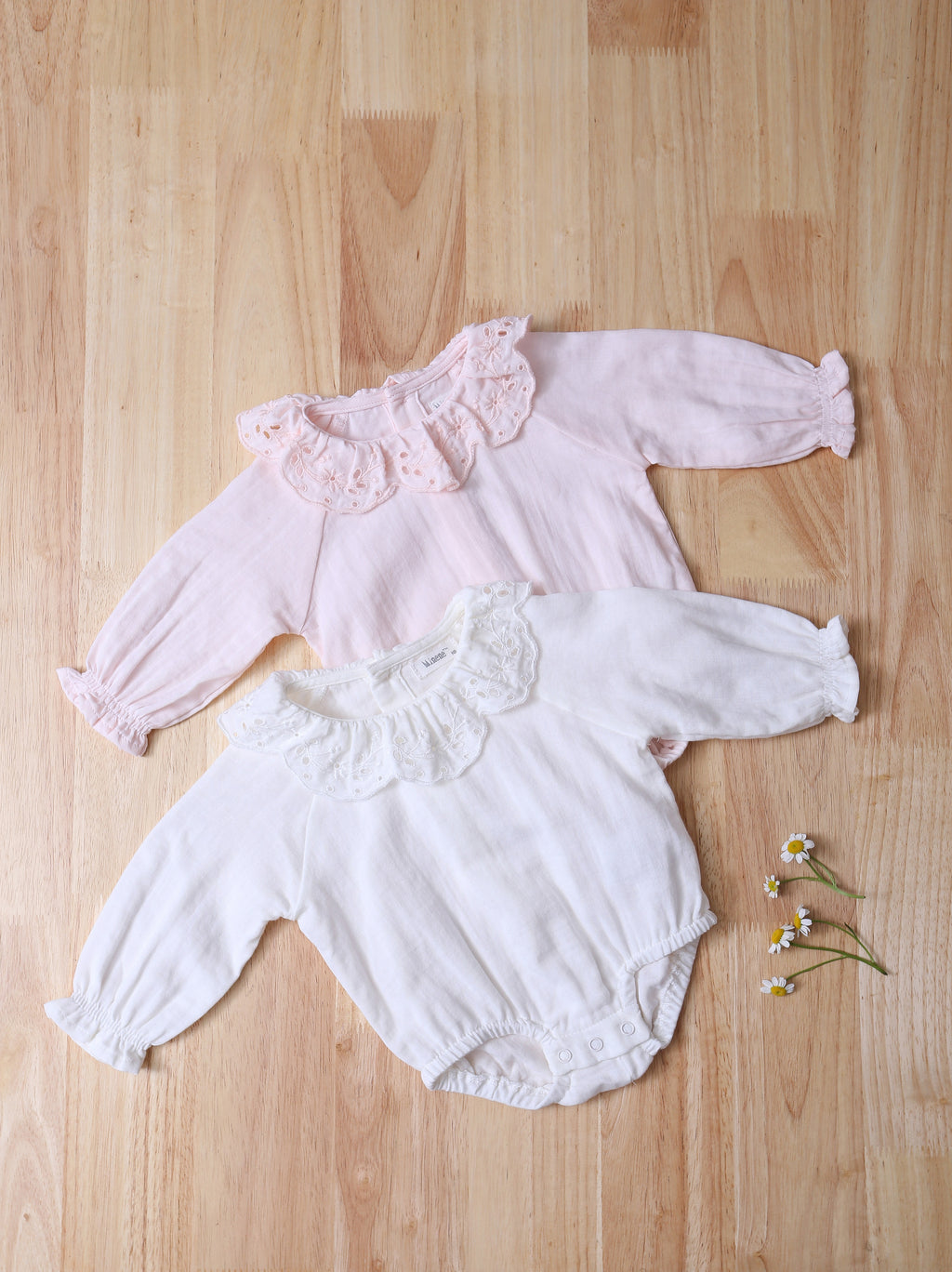 Bodysuit With Embroidery Ruffle Collar BR