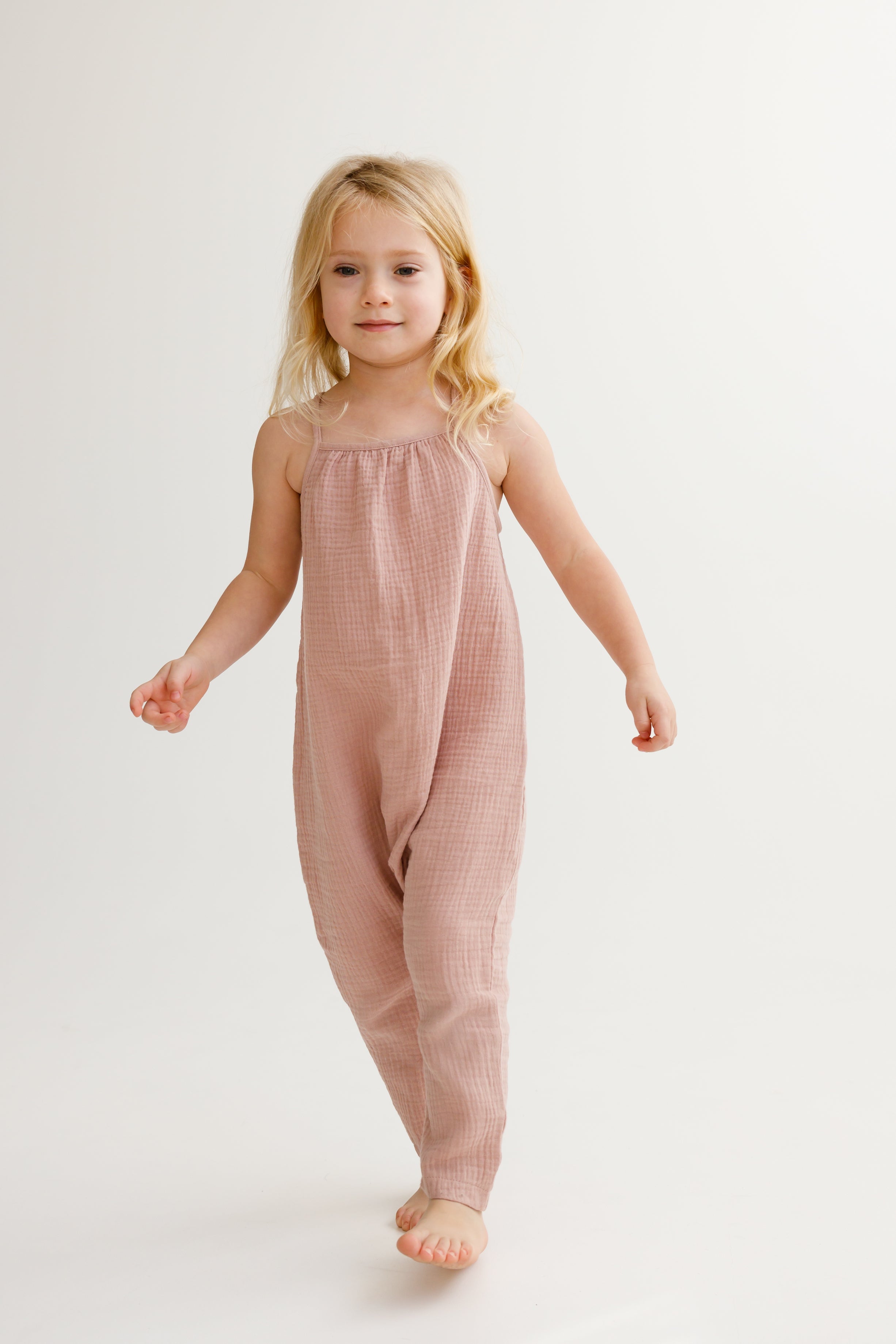 ชุดเอี๊ยมสายเดี่ยวสำหรับเด็กผู้หญิง - ผ้าฝ้ายมัสลิน