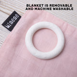 Bamboo Muslin with Silicone Baby Teething Ring