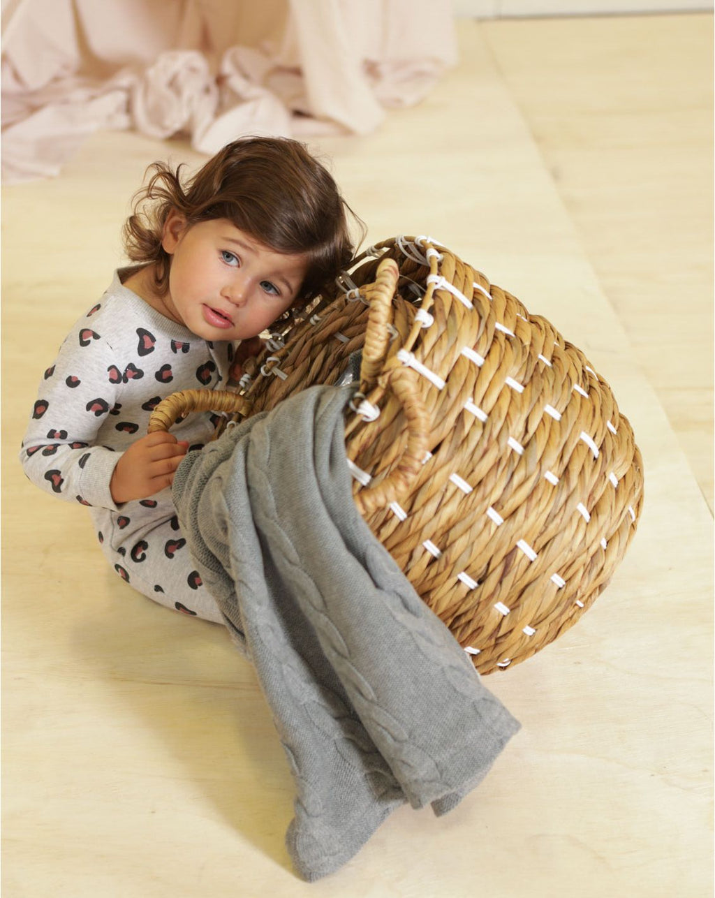 ผ้าห่มสองด้าน - ผ้าถักไหมพรมและขนแกะเทียม 100 x 75ซม